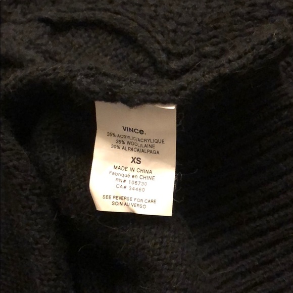 Vince. Cable Knit Yoke Sweater 3/4 Sleeve đź–¤ - Picture 7 of 8